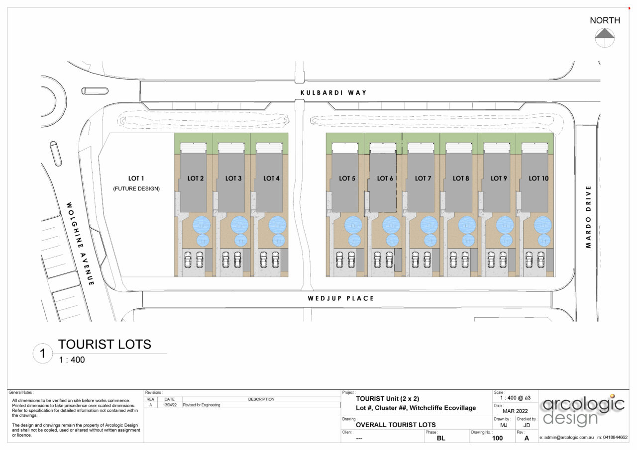 Tourism units site plan – Witchcliffe Ecovillage